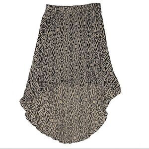 NWOT Tan & black Aztec high low skirt size medium